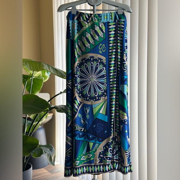 Chico's Dresses & Skirts - Chico's Vibrant Blue and Green Maxi Skirt